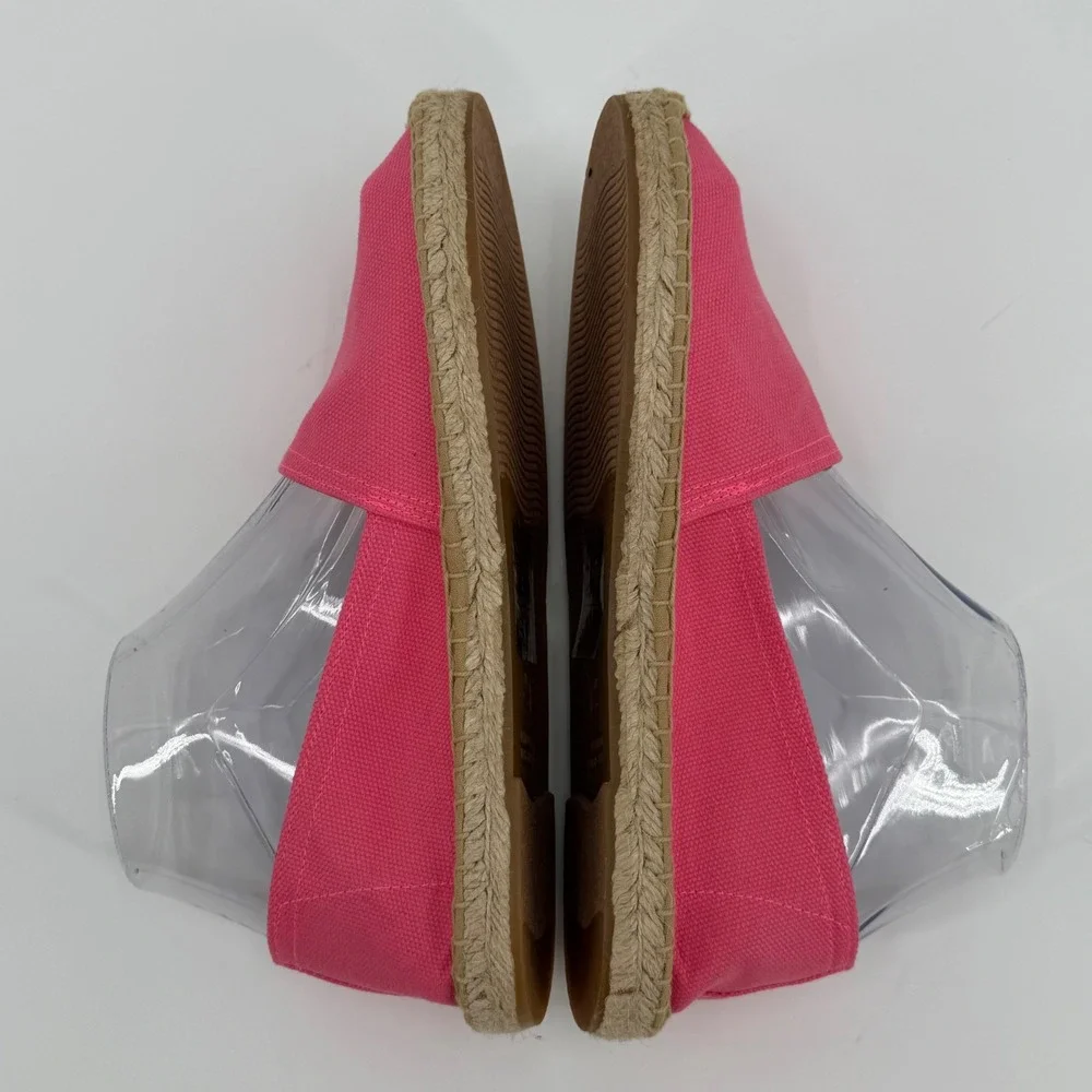 Soludos Dali Pink Canvas Espadrille Slip On Flats Womens Size 8-8.5 EU 39
